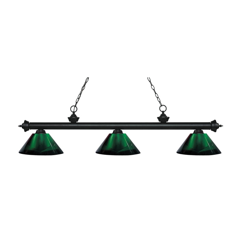 Z-Lite 200-3MB-ARG Riviera Three Light Island Pendant, Matte Black
