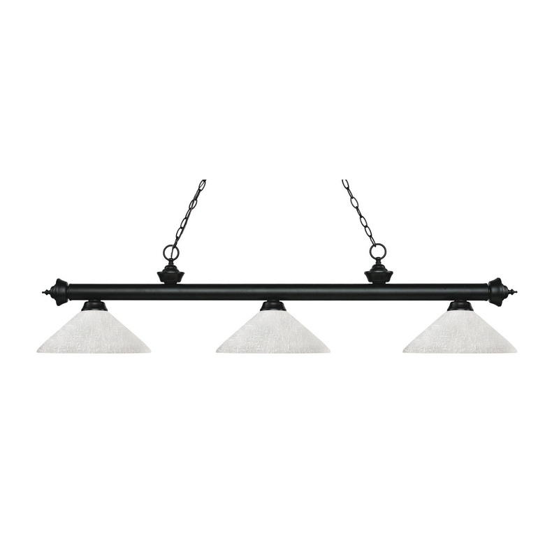 Z-Lite 200-3MB-AWL14 Riviera Three Light Island Pendant, Matte Black