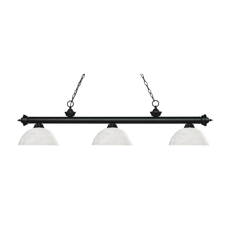 Z-Lite 200-3MB-DWL14 Riviera Three Light Island Pendant, Matte Black