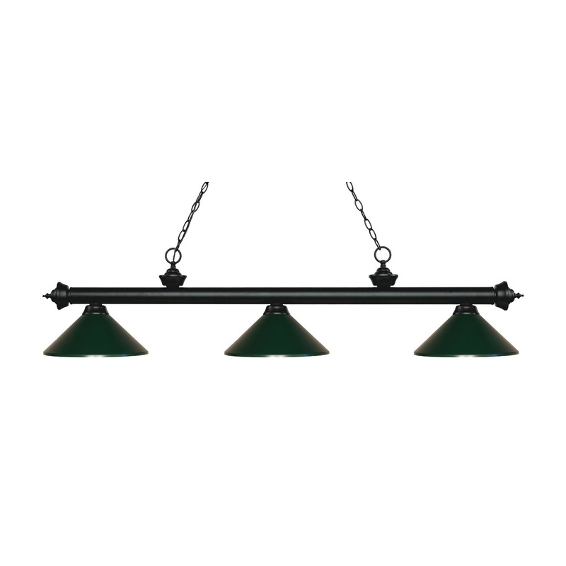 Z-Lite 200-3MB-MDG Riviera Three Light Island Pendant, Matte Black