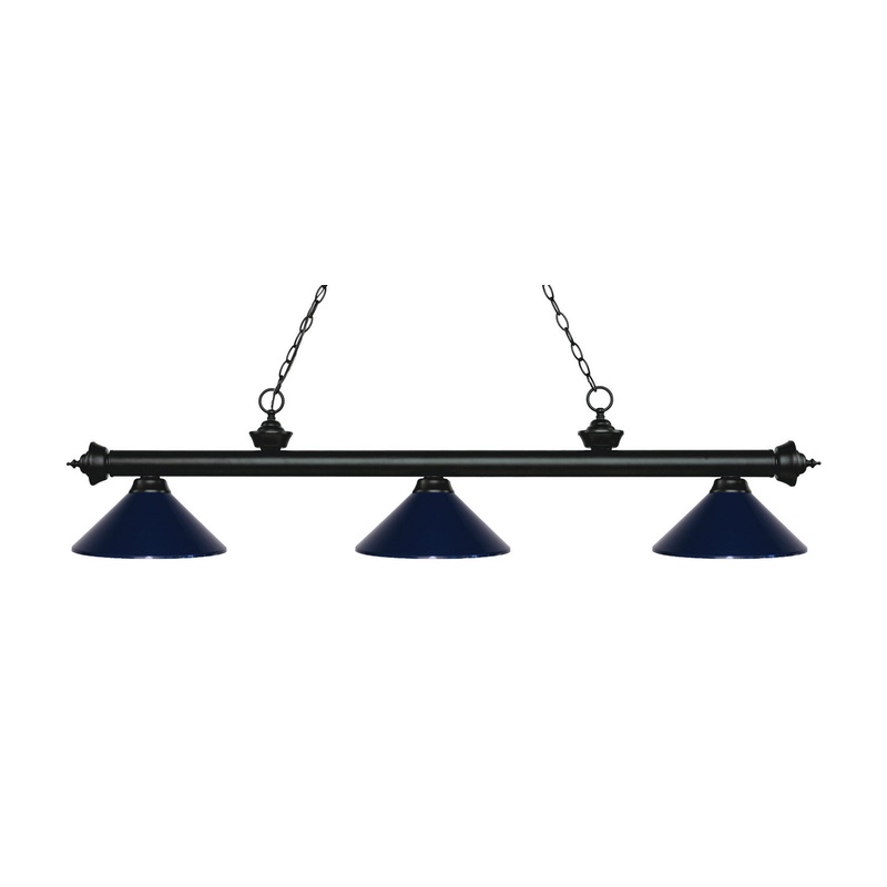 Z-Lite 200-3MB-MNB Riviera Three Light Island Pendant, Matte Black