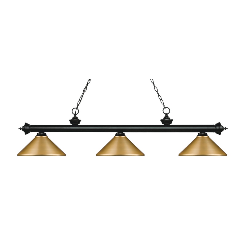 Z-Lite 200-3MB-MSG Riviera Three Light Island Pendant, Matte Black