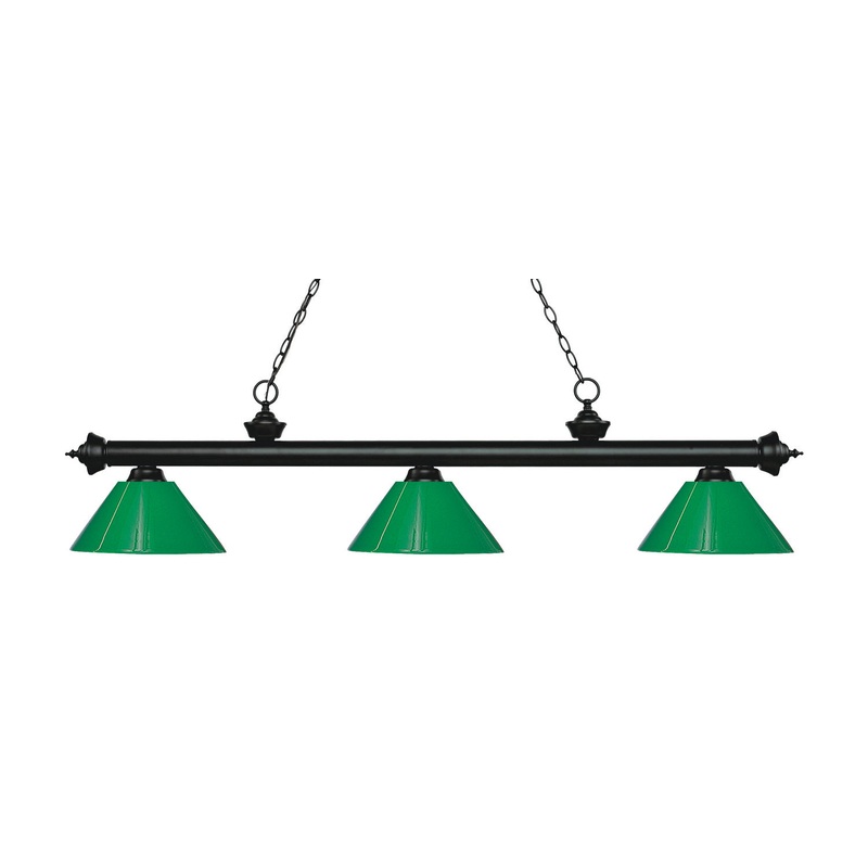 Z-Lite 200-3MB-PGR Riviera Three Light Island Pendant, Matte Black