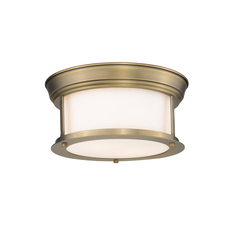 Z-Lite 2011F10-HBR Sonna Two Light Flush Mount, Heritage Brass