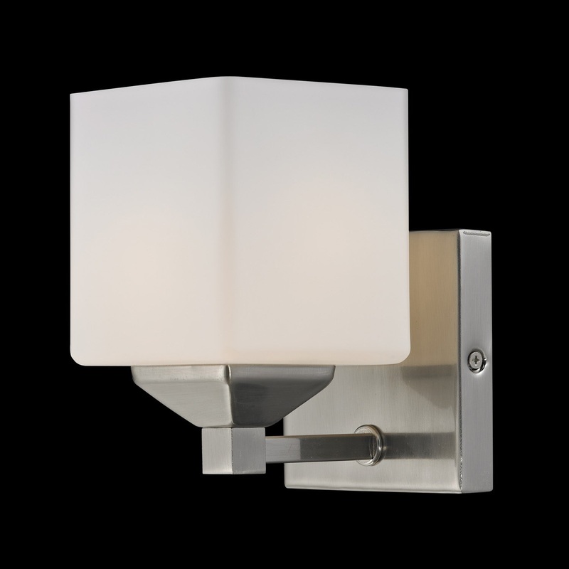 Z-Lite 2104-1V Quube One Light Vanity, Brushed Nickel