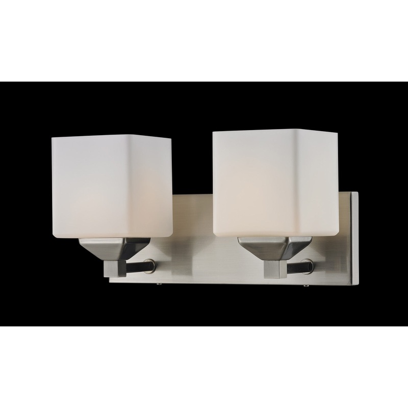 Z-Lite 2104-2V Quube Two Light Vanity, Brushed Nickel