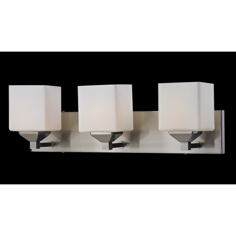 Z-Lite 2104-3V Quube Three Light Vanity, Brushed Nickel