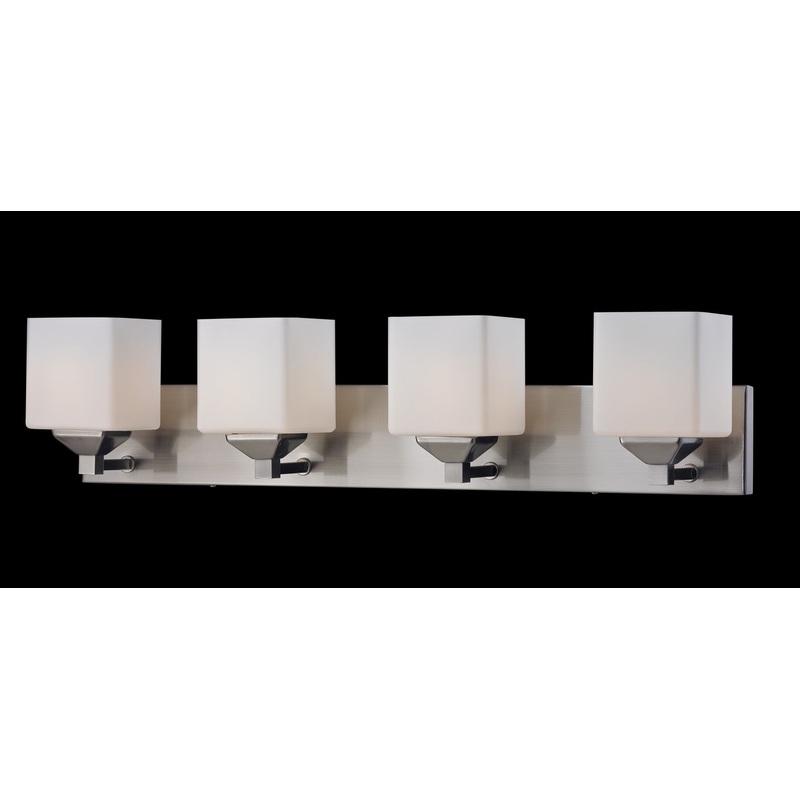 Z-Lite 2104-4V Quube Four Light Vanity, Brushed Nickel