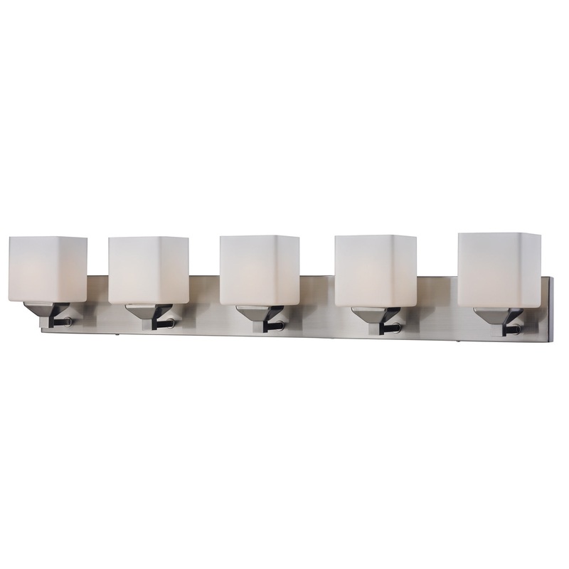 Z-Lite 2104-5V Quube Five Light Vanity, Brushed Nickel