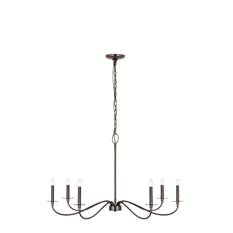 Z-Lite 2301-42BP Arrington Six Light Chandelier, Plated Bronze
