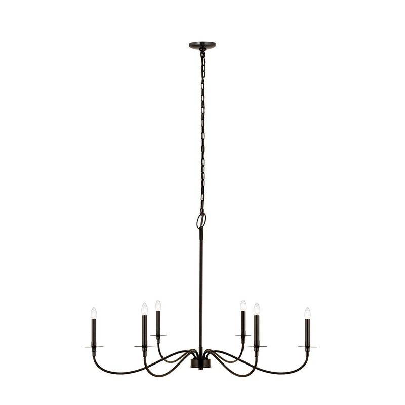 Z-Lite 2301-42MB Arrington Six Light Chandelier, Matte Black