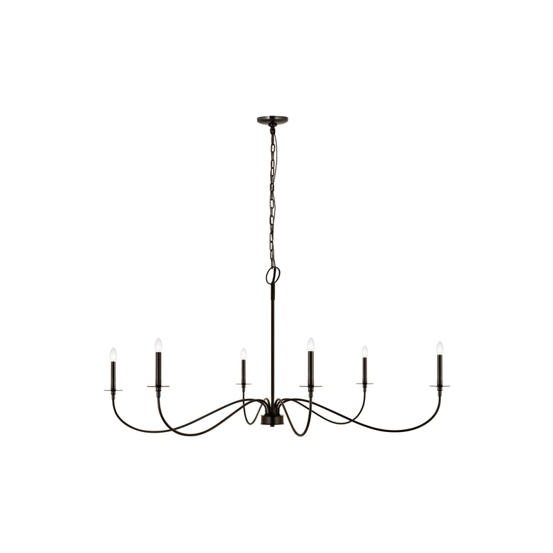 Z-Lite 2301-63MB Arrington Six Light Chandelier, Matte Black