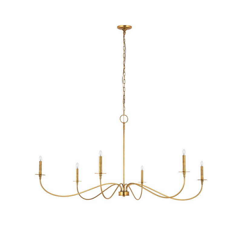 Z-Lite 2301-63RB Arrington Six Light Chandelier, Rubbed Brass