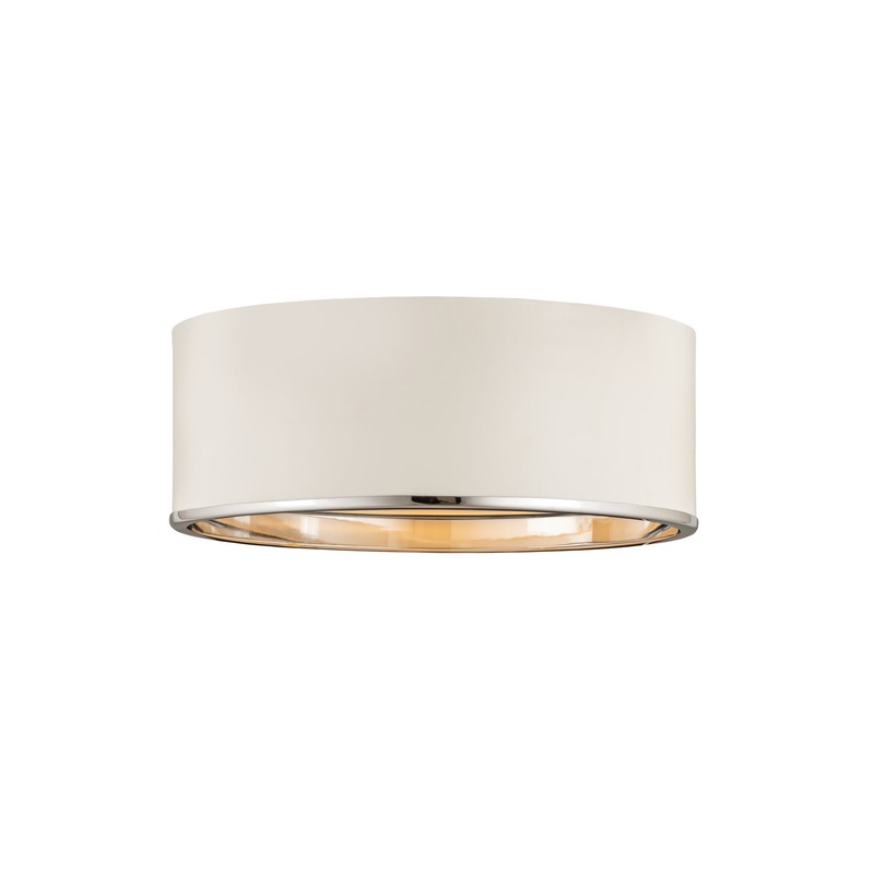 Z-Lite 2303F3-MW-CH Arlo Three Light Flush Mount, Matte White / Chrome