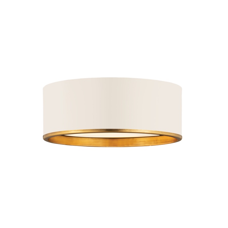 Z-Lite 2303F3-MW-RB Arlo Three Light Flush Mount, Matte White / Rubbed Brass
