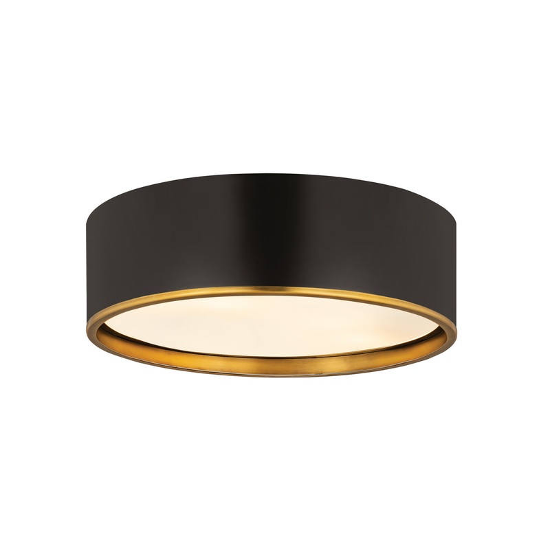 Z-Lite 2303F4-MB-RB Arlo Four Light Flush Mount, Matte Black / Rubbed Brass