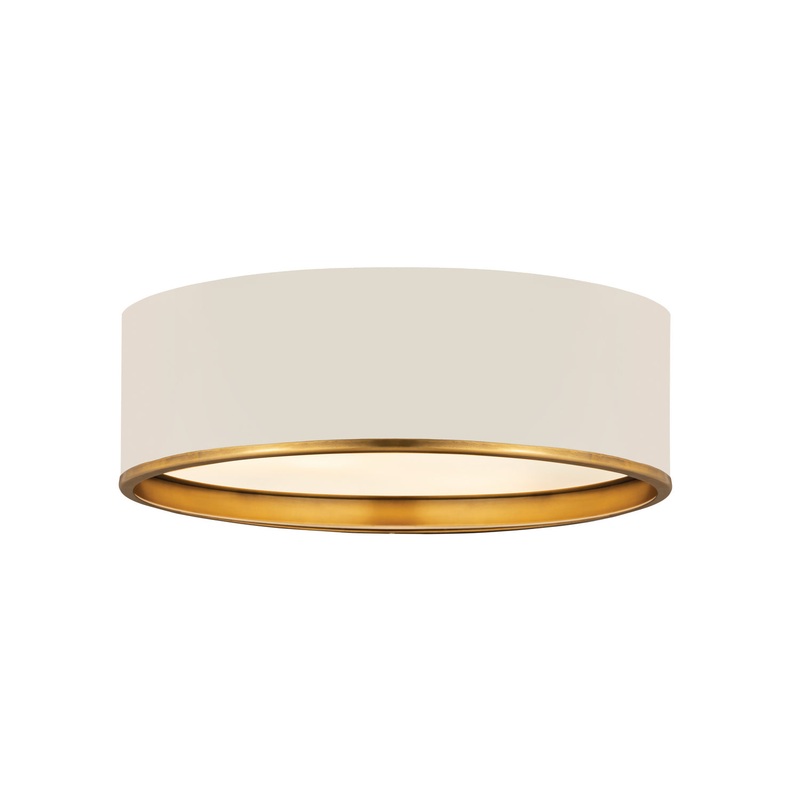 Z-Lite 2303F4-MW-RB Arlo Four Light Flush Mount, Matte White / Rubbed Brass