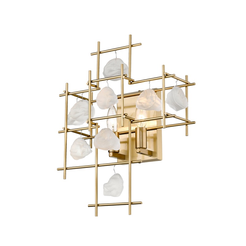 Z-Lite 4007S-AGBR Garroway Two Light Wall Sconce, Aged Brass