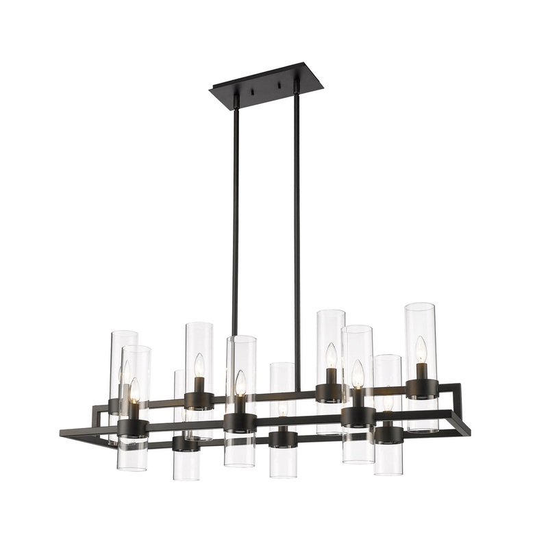 Z-Lite 4008-10MB Datus Ten Light Island Pendant, Matte Black