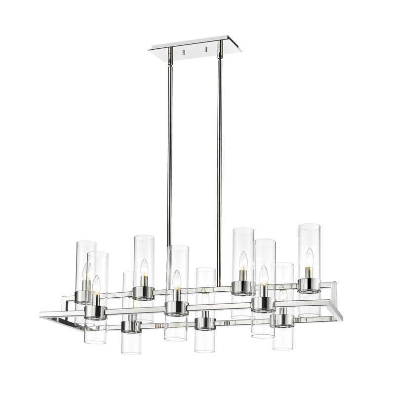 Z-Lite 4008-10PN Datus Ten Light Island Pendant, Polished Nickel