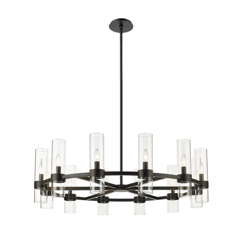 Z-Lite 4008-12MB Datus 12 Light Chandelier, Matte Black