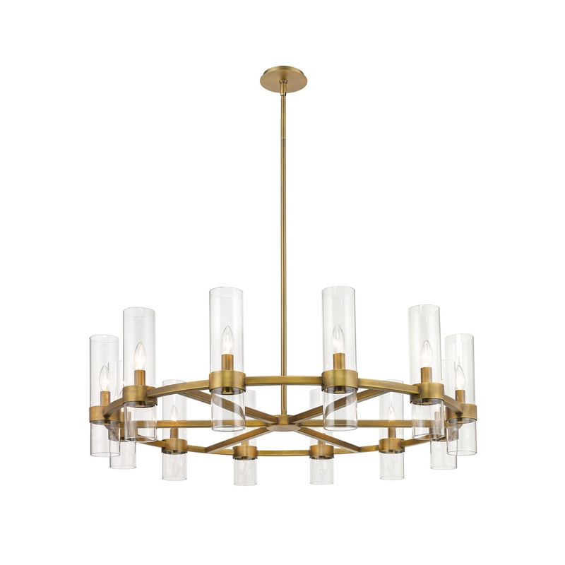 Z-Lite 4008-12RB Datus 12 Light Chandelier, Rubbed Brass
