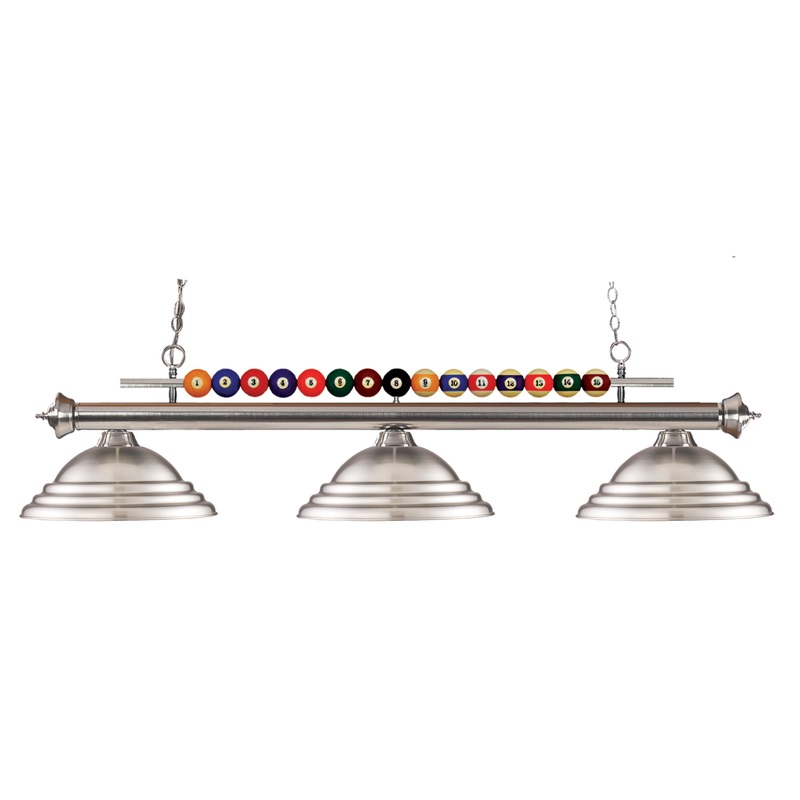 Z-Lite 170BN-SBN Shark Three Light Island Pendant, Brushed Nickel