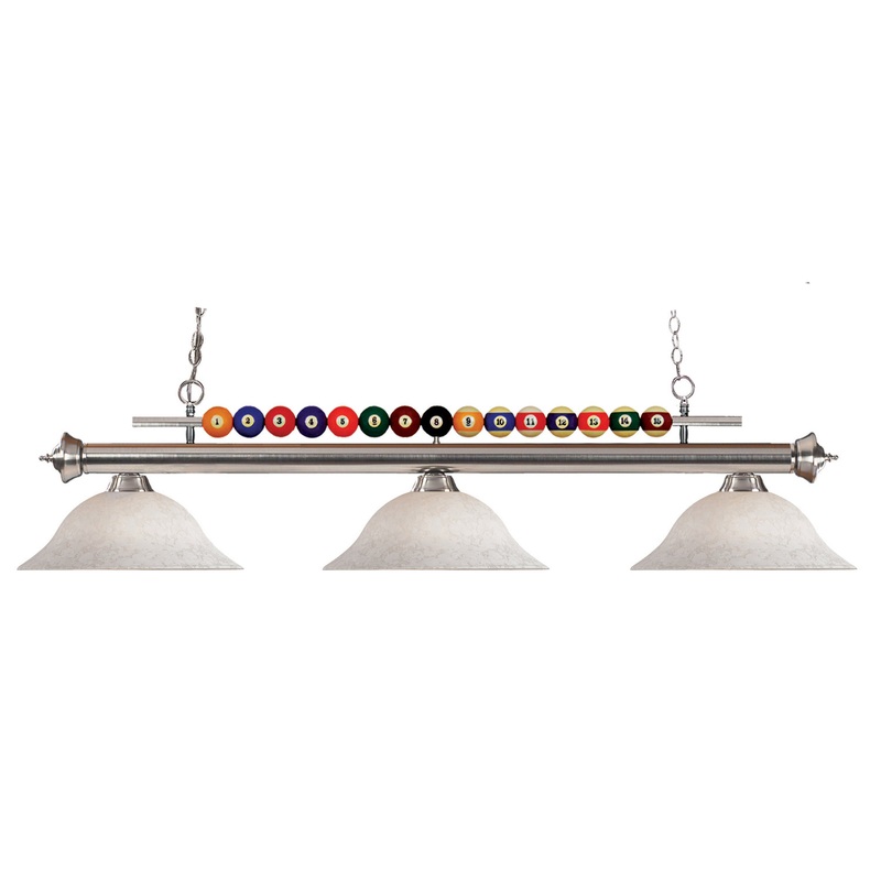 Z-Lite 170BN-WM16 Shark Three Light Island Pendant, Brushed Nickel