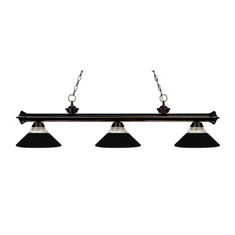 Z-Lite 200-3BRZ-RMB Riviera Three Light Island Pendant, Bronze