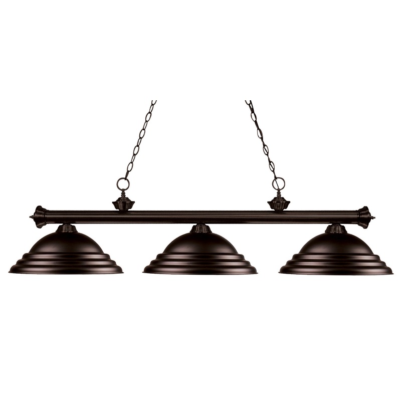 Z-Lite 200-3BRZ-SBRZ Riviera Three Light Island Pendant, Bronze