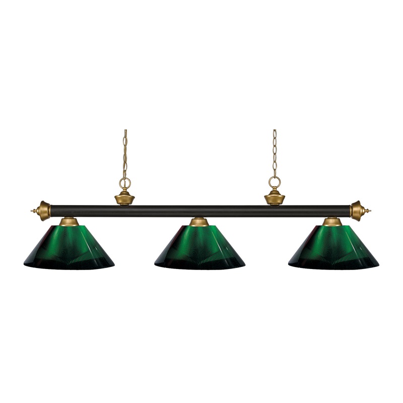 Z-Lite 200-3BRZ+SG-ARG Riviera Three Light Island Pendant, Bronze / Satin Gold