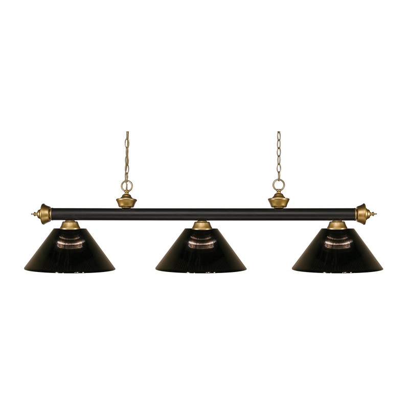 Z-Lite 200-3BRZ+SG-ARS Riviera Three Light Island Pendant, Bronze / Satin Gold