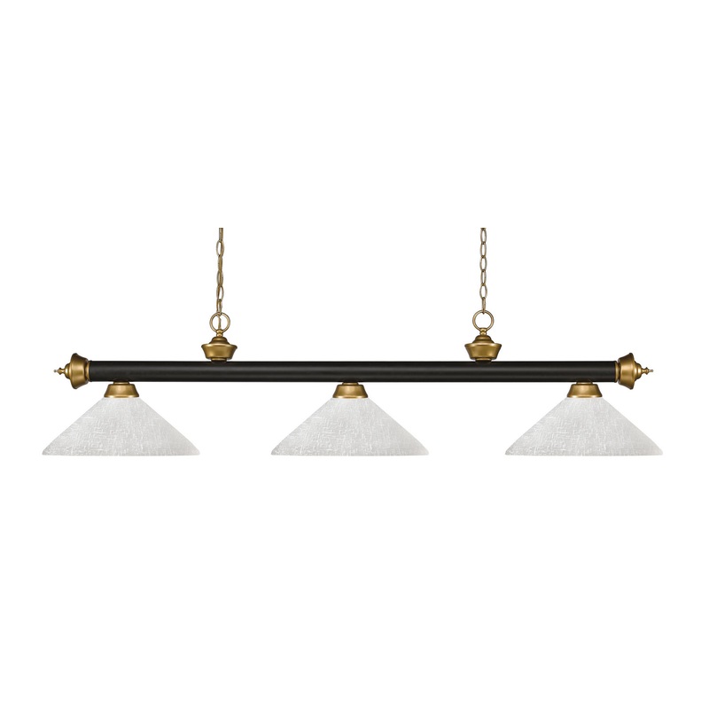 Z-Lite 200-3BRZ+SG-AWL14 Riviera Three Light Island Pendant, Bronze / Satin Gold