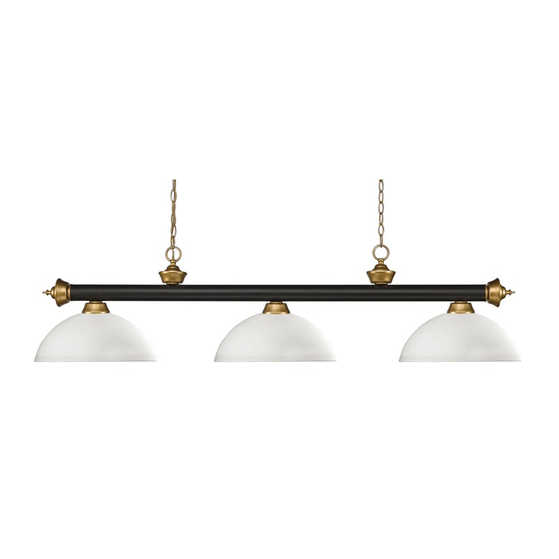 Z-Lite 200-3BRZ+SG-DMO14 Riviera Three Light Island Pendant, Bronze / Satin Gold