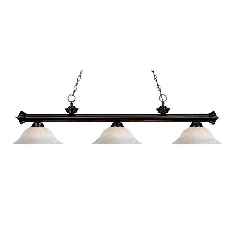 Z-Lite 200-3BRZ-WM16 Riviera Three Light Island Pendant, Bronze