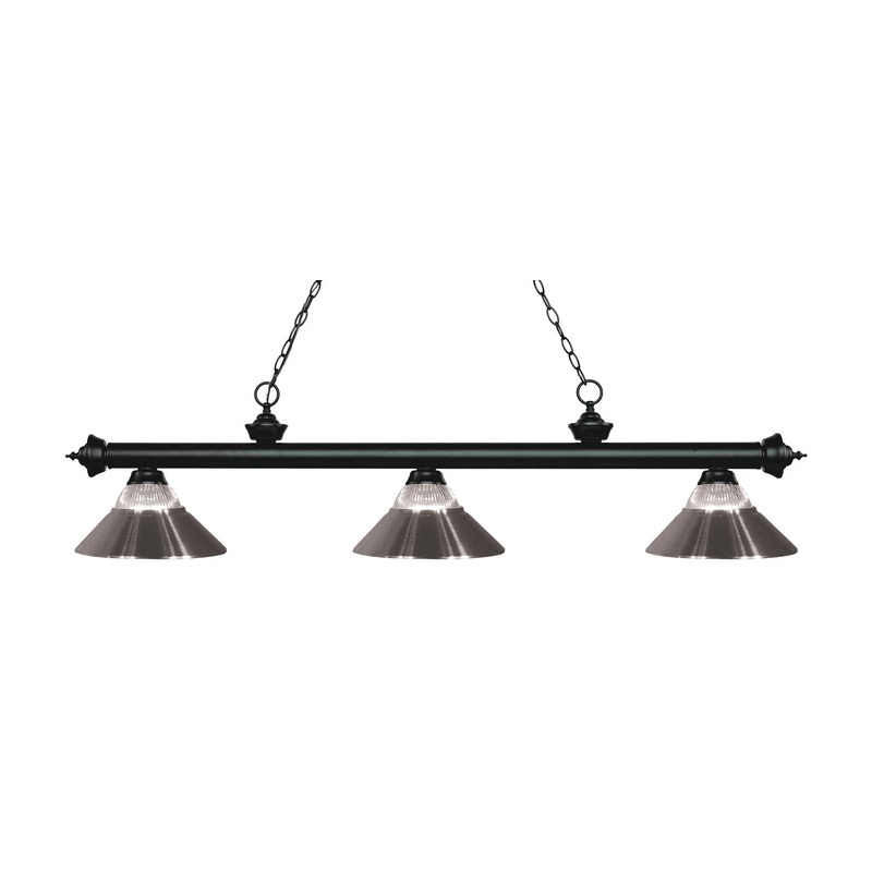 Z-Lite 200-3MB-RBN Riviera Three Light Island Pendant, Matte Black