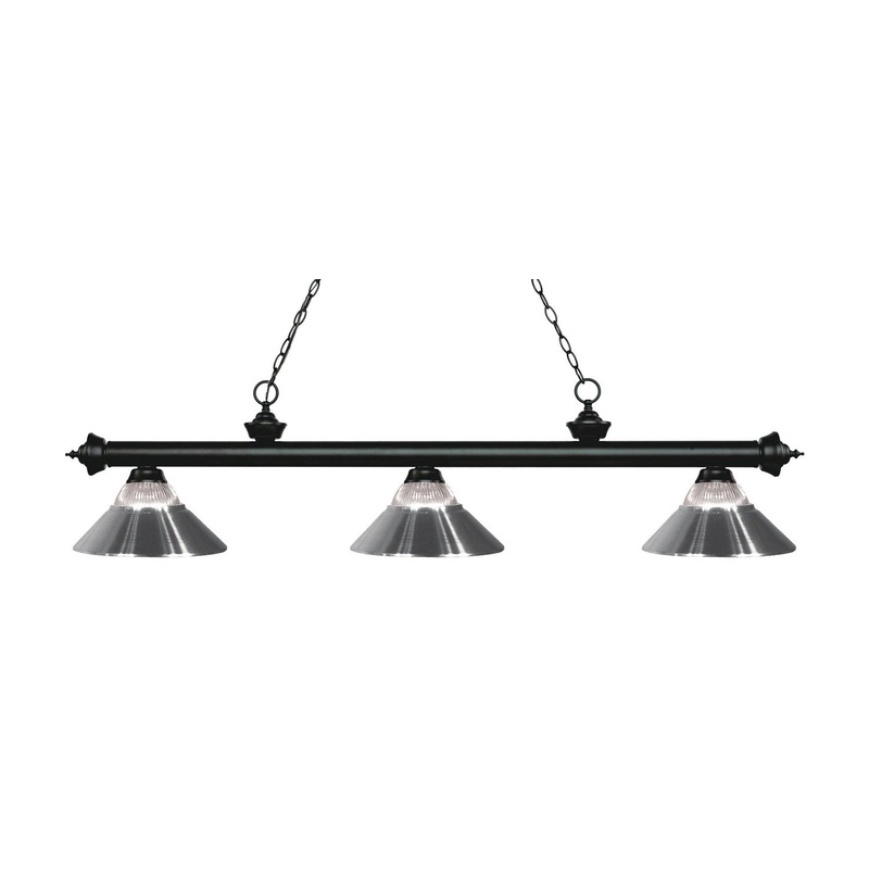 Z-Lite 200-3MB-RCH Riviera Three Light Island Pendant, Matte Black