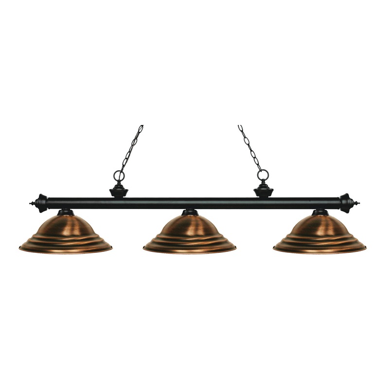 Z-Lite 200-3MB-SAC Riviera Three Light Island Pendant, Matte Black