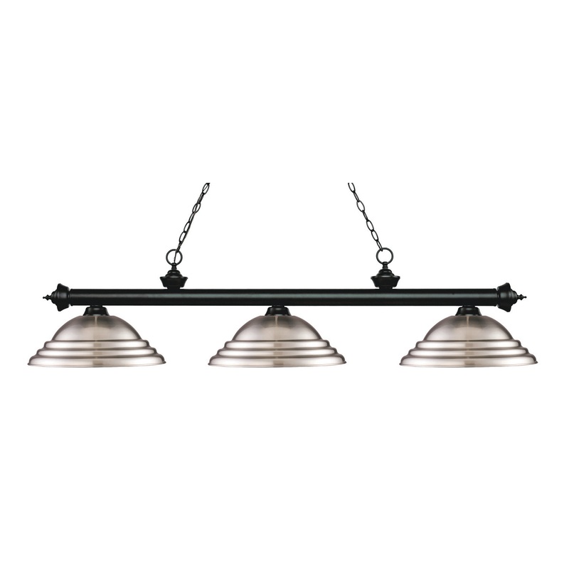 Z-Lite 200-3MB-SBN Riviera Three Light Island Pendant, Matte Black
