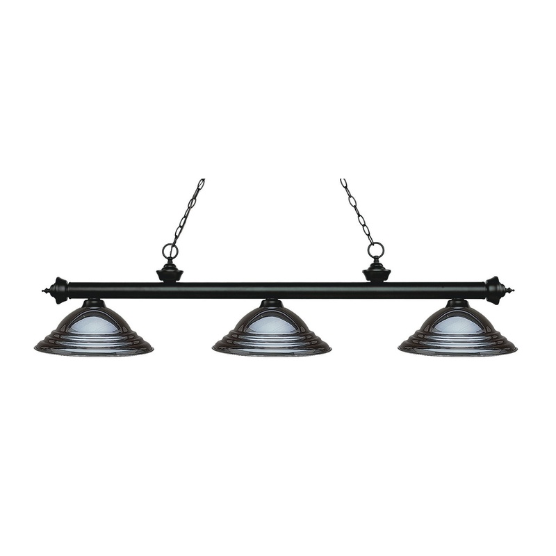 Z-Lite 200-3MB-SGM Riviera Three Light Island Pendant, Matte Black