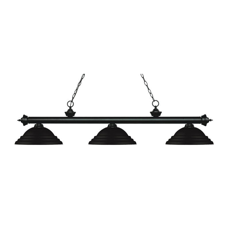 Z-Lite 200-3MB-SMB Riviera Three Light Island Pendant, Matte Black