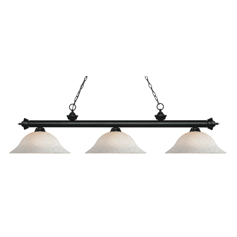 Z-Lite 200-3MB-WM16 Riviera Three Light Island Pendant, Matte Black