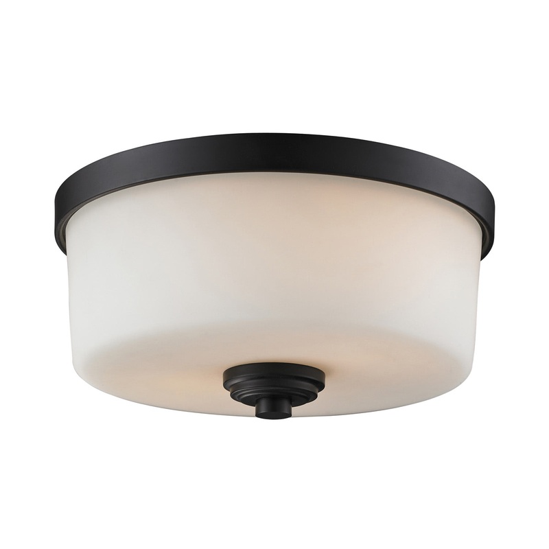 Z-Lite 220F2 Arlington Two Light Flush Mount, Bronze