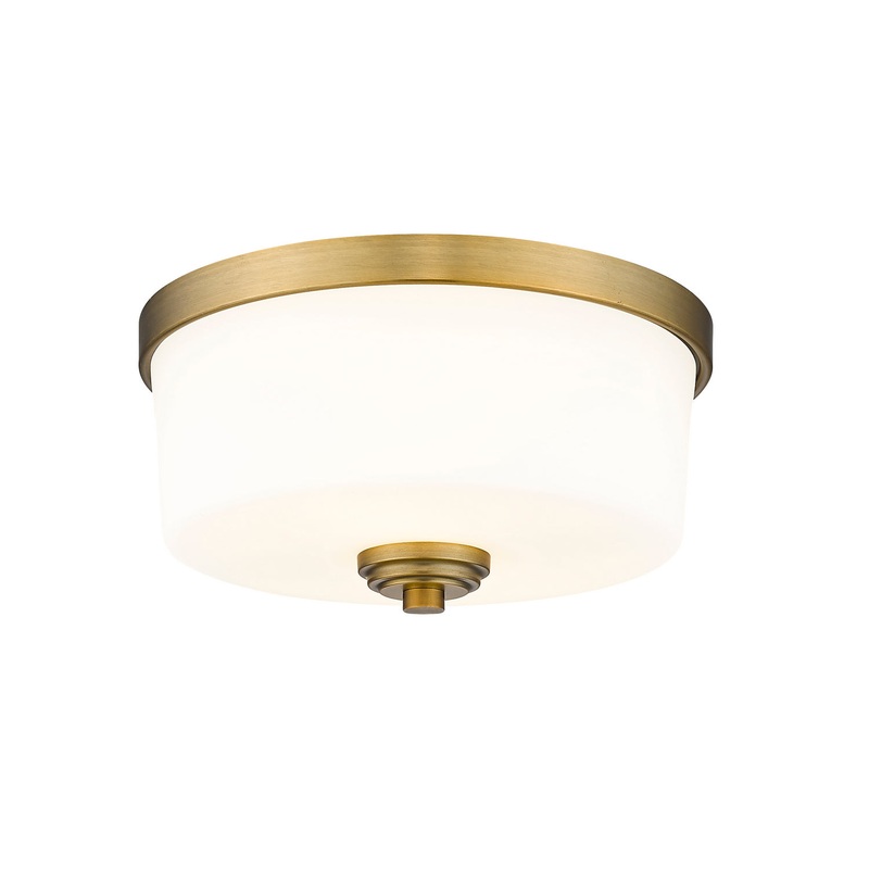 Z-Lite 220F2-HBR Arlington Two Light Flush Mount, Heritage Brass