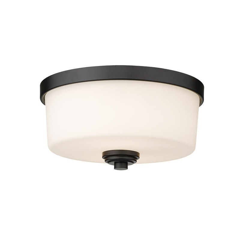 Z-Lite 220F2-MB Arlington Two Light Flush Mount, Matte Black