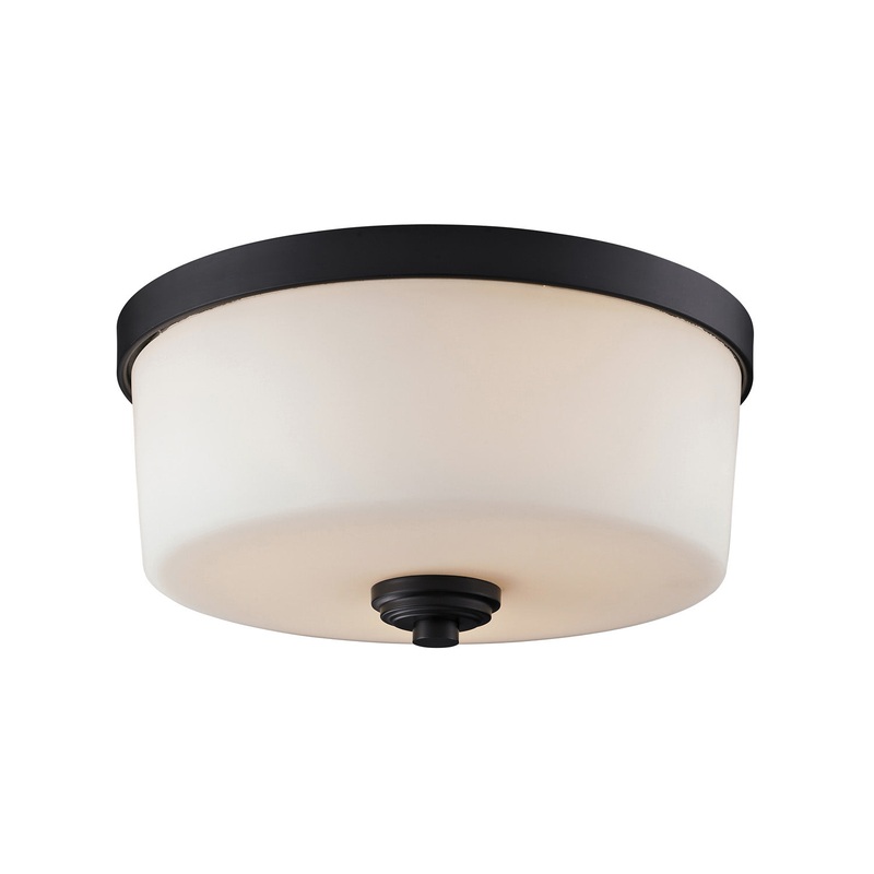 Z-Lite 220F3 Arlington Three Light Flush Mount, Bronze