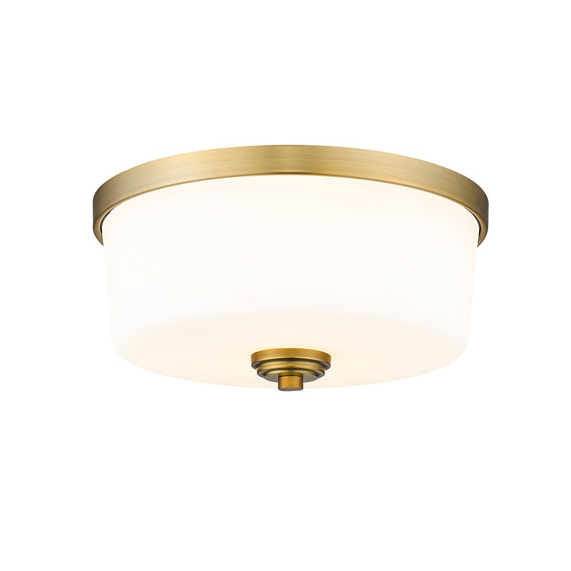 Z-Lite 220F3-HBR Arlington Three Light Flush Mount, Heritage Brass