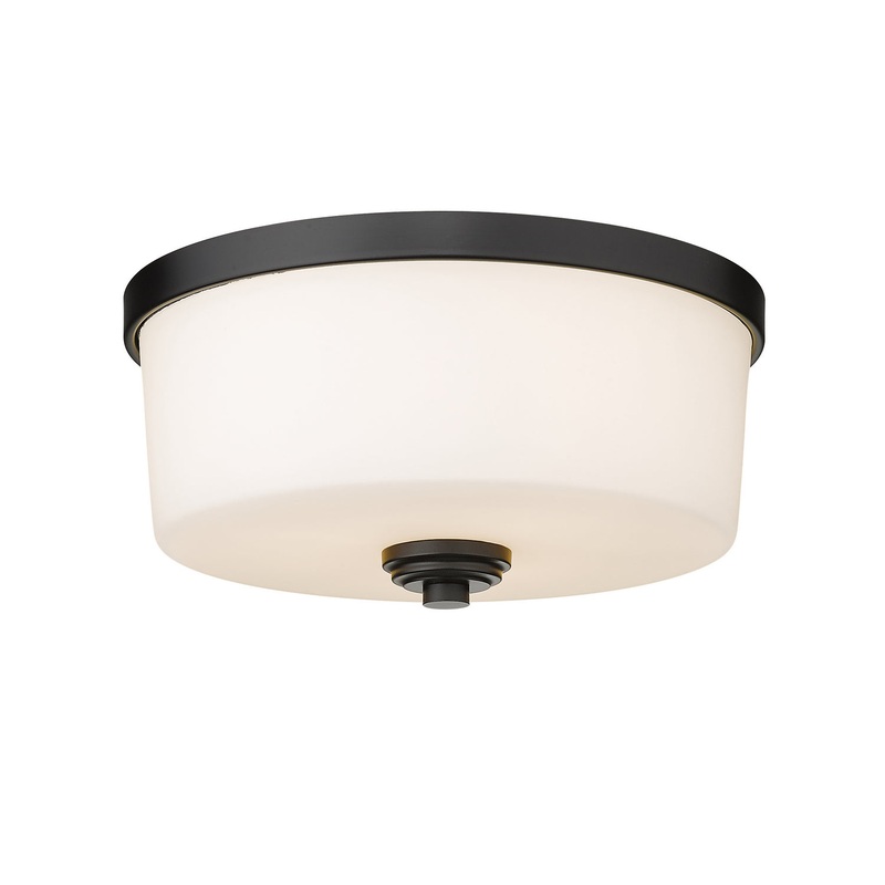 Z-Lite 220F3-MB Arlington Three Light Flush Mount, Matte Black