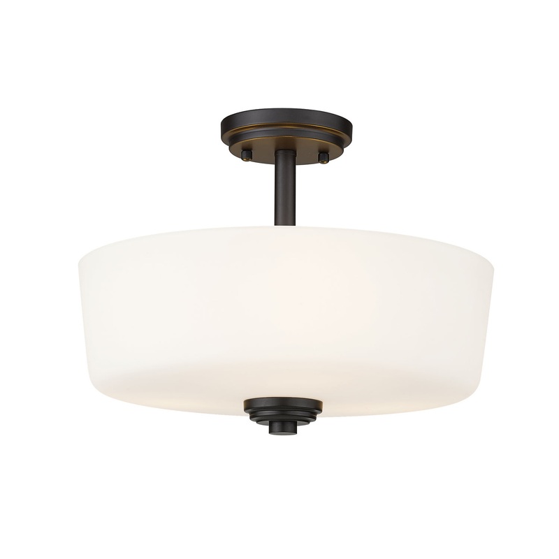 Z-Lite 220SF3 Arlington Three Light Semi Flush Mount, Bronze