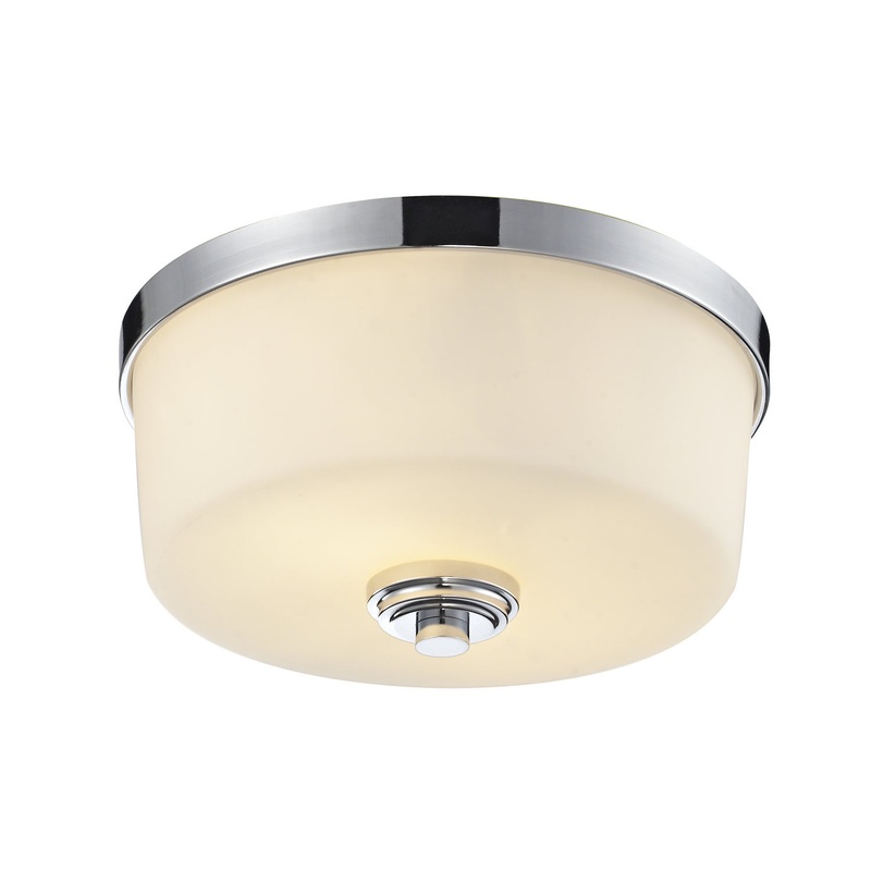 Z-Lite 225F2 Lamina Two Light Flush Mount, Chrome